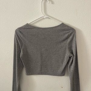 Shein long sleeve cropped shirt